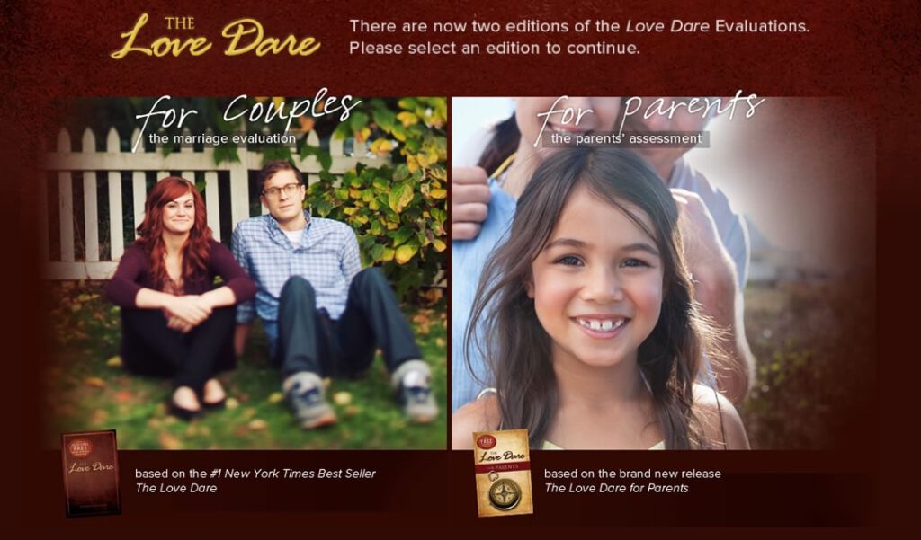 Take the Love Dare Marriage and Parenting Test